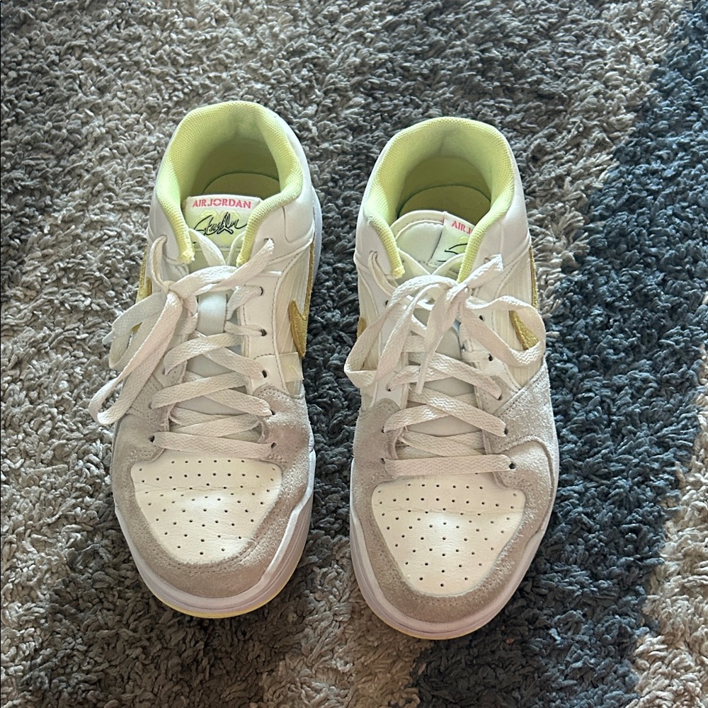 Jordan White and Yellow Sneakers